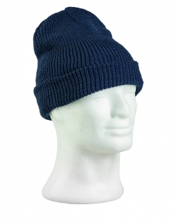 Čepice pletená Acryl modrá